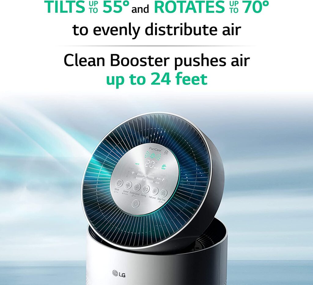  LG PuriCare 360-Degree Single Air Purifier with Clean Booster, ThinQ Wi-Fi and Voice Control 